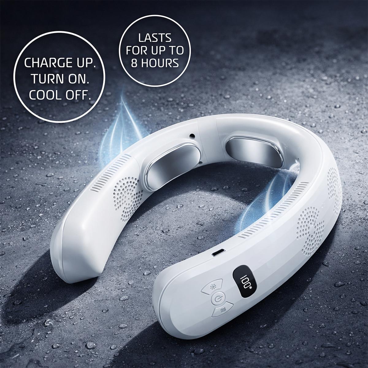 3 Zone Neck Cooler and Heater, All-Weather Wearable Neck Fan