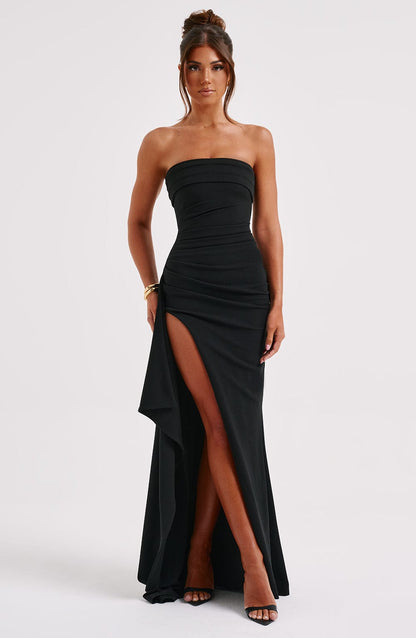 Women’s Strapless High Slit Evening Dress | Maxi