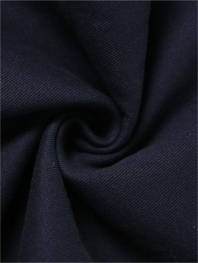Donkerblauwe broek met rechte pijpen en opvouwbare taille