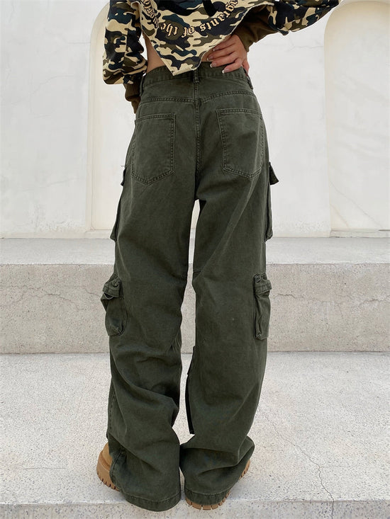 Jean Cargo Baggy Vert Vintage
