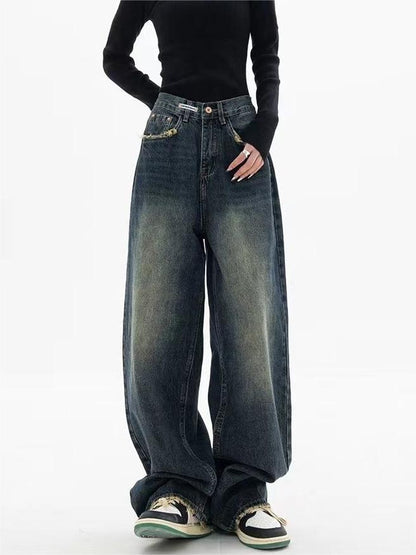 Washed Effect Vintage Baggy Boyfriend Jeans