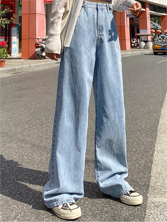 Baggy Boyfriend Basic-jeans met hoge taille