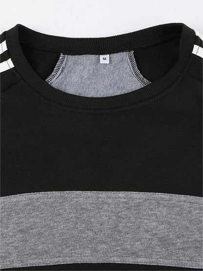 Retro Sport Contrast Color Splice Sweatshirt