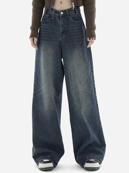 Vintage baggy boyfriend jeans met gewassen effect