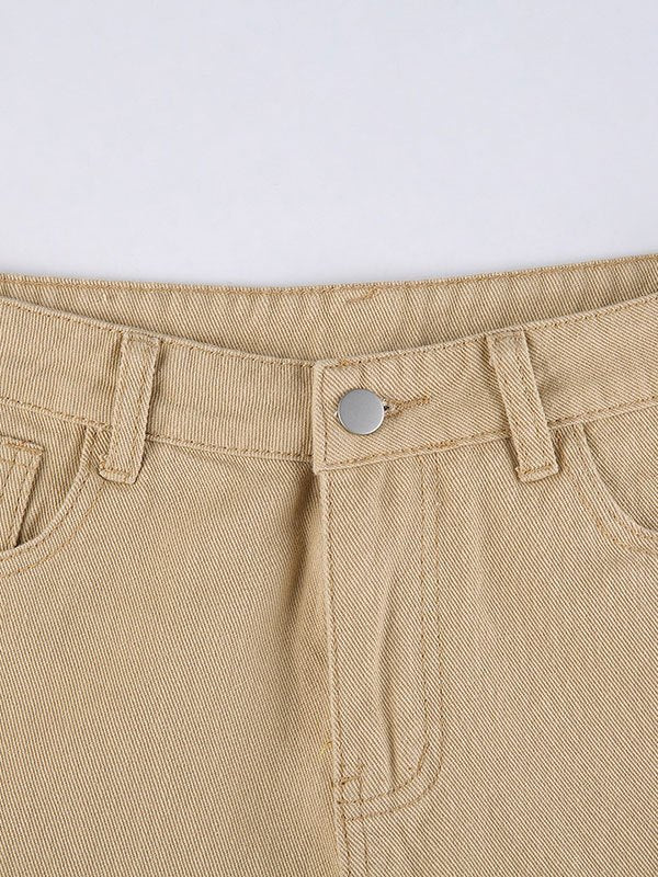 Beige High Waisted Flare Jeans