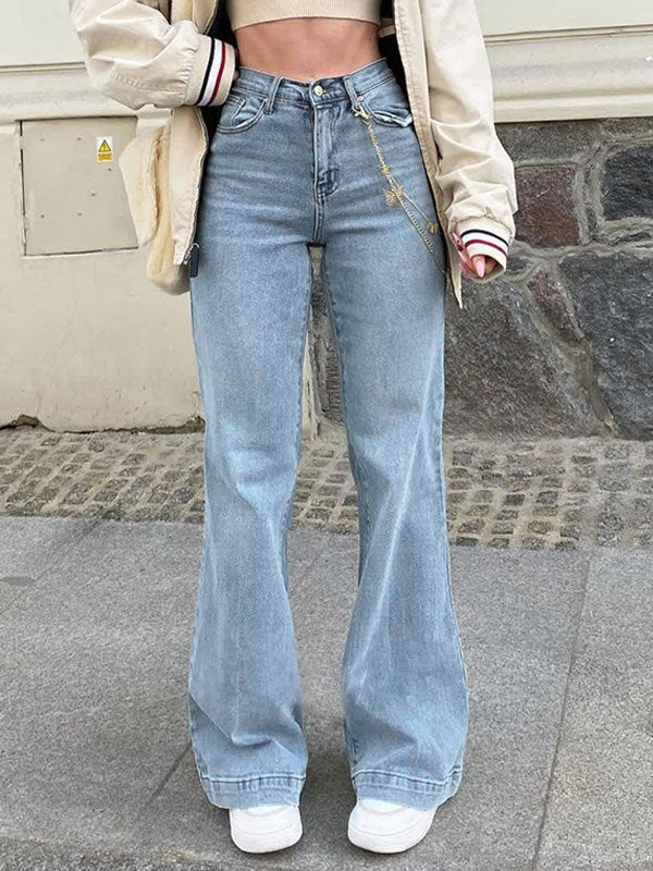 Boyfriend flare-jeans uit de jaren 2000 met halfhoge taille