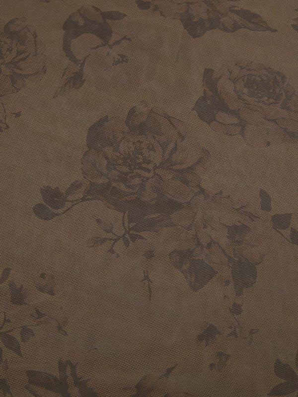 Bruine maxirok van vintage mesh met bloemmotief