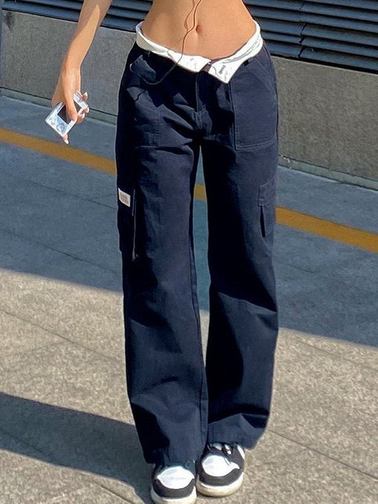 INC International Concepts Vintage Y2K Straight Leg Cargo Pants Size 2
