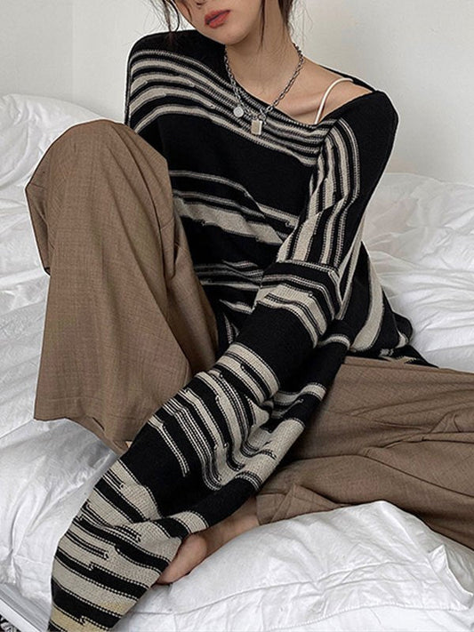 Striped Oversized Knit Sweater