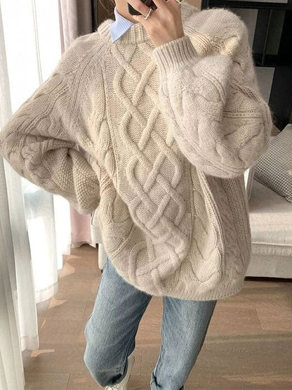 Oversized gebreide trui met textuur
