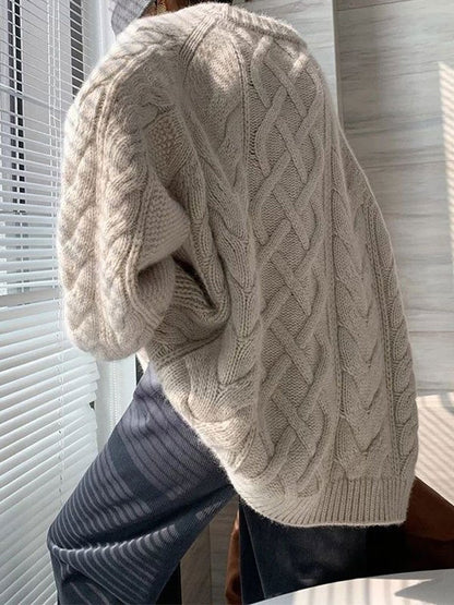 Oversized gebreide trui met textuur
