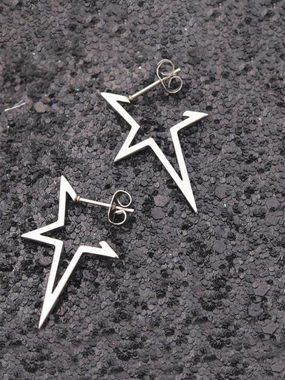Vintage Star Earrings in Silver or Golden