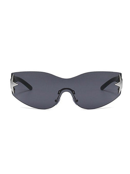 Black Y2K Star Sport Sunglasses