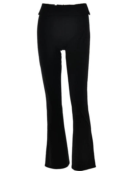 Basic Solid Color High Waist Flare Pants