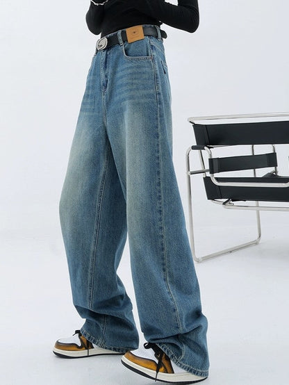 Baggy boyfriend jeans uit de jaren 2000 Y2k blauwe wassing