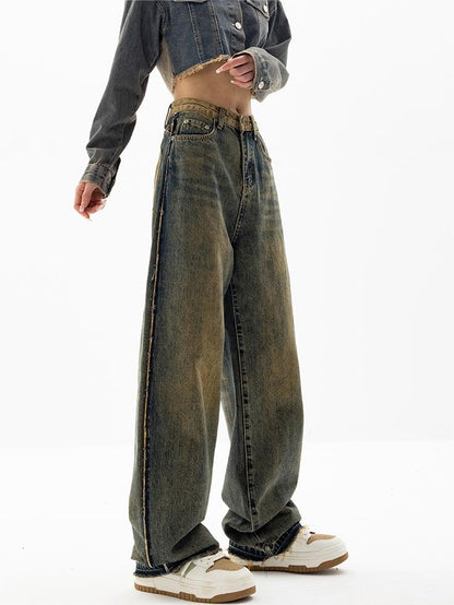 Boyfriend-jeans met klassiek vintage verwassen effect